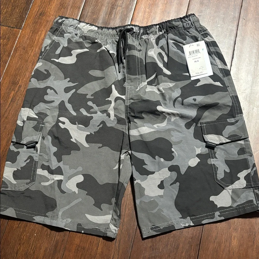 UNIVIBE Big Boys Stonedale Cotton Pull-On Cargo Shorts Size-XL Camouflage U